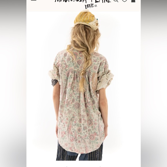 NWT Magnolia pearl top 1123 block print tora shirt - Picture 2 of 7